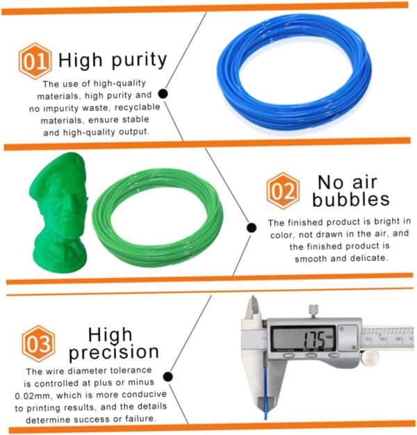 3D Printing Pen Filament Refills Flexibility 3D Printer PLA Filament 1.75mm 2 Rolls Printer - Image 5