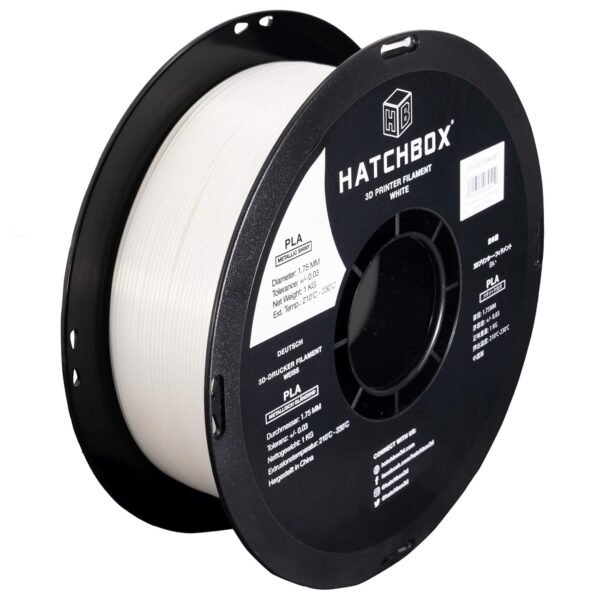 HATCHBOX Metallic Finish PLA 3D Printer Filament, Dimensional Accuracy +/- 0.03 mm, 1 kg Spool, 1.75 mm, White