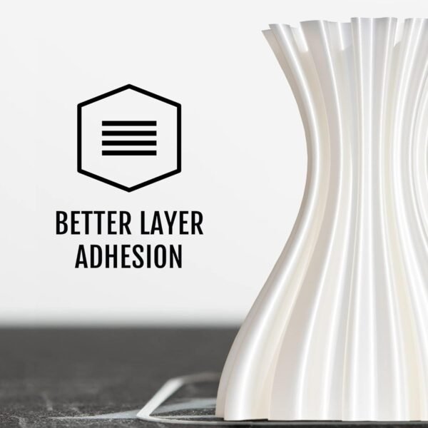 HATCHBOX Metallic Finish PLA 3D Printer Filament, Dimensional Accuracy +/- 0.03 mm, 1 kg Spool, 1.75 mm, White - Image 4