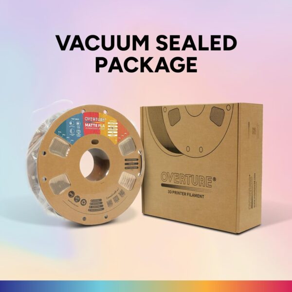 OVERTURE Matte PLA 3D Printer Filament 1.75mm, Matt Surface & Low Warping Filament 1kg Spool (2.2 lbs), Accuracy +/- 0.02 mm, Fit Most FDM Printers (Matte Light Brown) - Image 8
