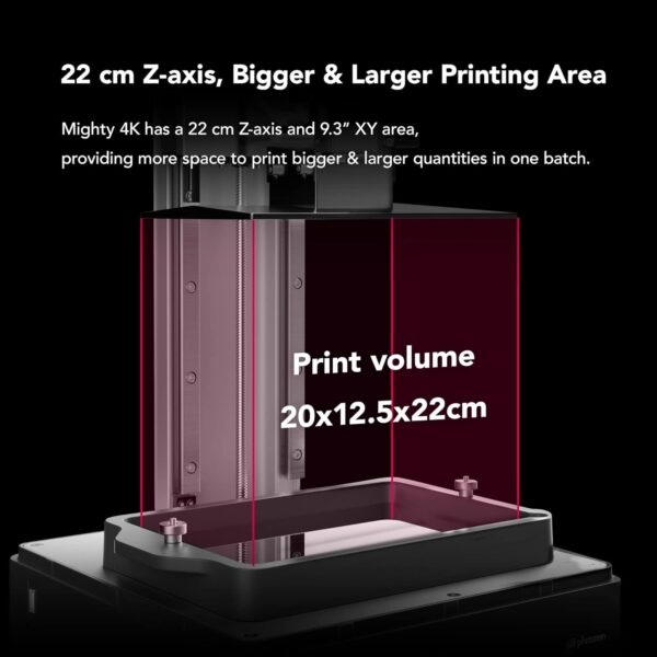 Phrozen Sonic Mighty 4K Large LCD Resin 3D Printer, L7.9 x W4.9 x H8.7 Printing Volume, 9.3" Mono LCD Screen & 22cm Z-axis, Matrix LED UV Light Tech, Large 3D Models, Miniatures,Tabletops - Image 3