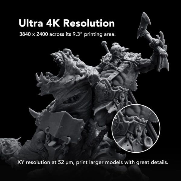 Phrozen Sonic Mighty 4K Large LCD Resin 3D Printer, L7.9 x W4.9 x H8.7 Printing Volume, 9.3" Mono LCD Screen & 22cm Z-axis, Matrix LED UV Light Tech, Large 3D Models, Miniatures,Tabletops - Image 4