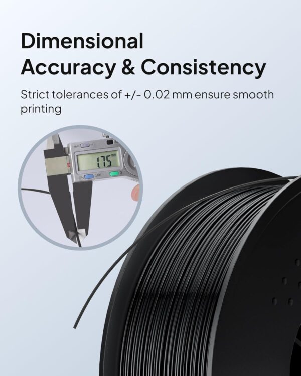 ELEGOO TPU Filament 1.75mm White 1KG, 95A Flexible Soft 3D Printing Filament Dimensional Accuracy +/- 0.02mm, 1KG Spool(2.2lbs) for Most FDM 3D Printers - Image 4