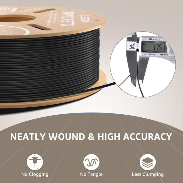 ELEGOO Rapid PETG Filament 1.75mm Red 1KG, High Speed 30-600mm/s 3D Printer Filament Dimensional Accuracy +/- 0.02 mm, 1kg Cardboard Spool(2.2lbs) Fits for Most FDM 3D Printers - Image 5