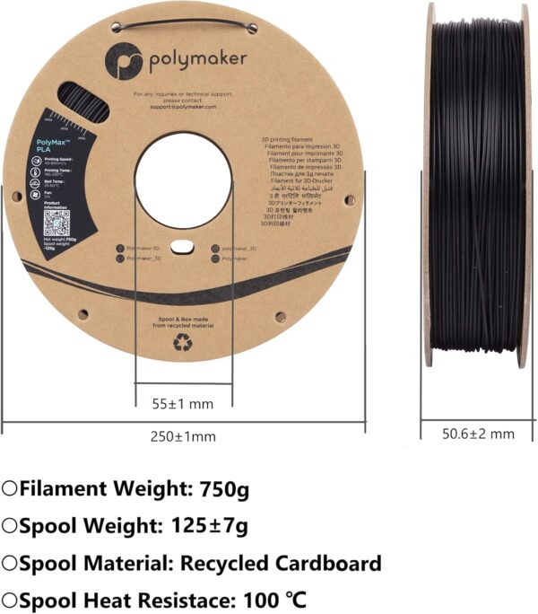 Polymaker TPU Filament 1.75mm Blue, 0.75kg Shore 95A Flexible 3D Printer Filament 1.75mm - PolyFlex TPU95 3D Printing TPU Filament 0.75kg Blue Soft Flexible Filament - Image 5
