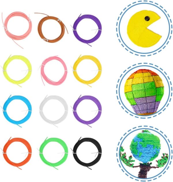 ABOOFAN 12pcs 3D Pen Filament Supplies Pcl Low Temperature Filament for 3D Printing Pen Random Colors Safe Printing Accessories - Image 3