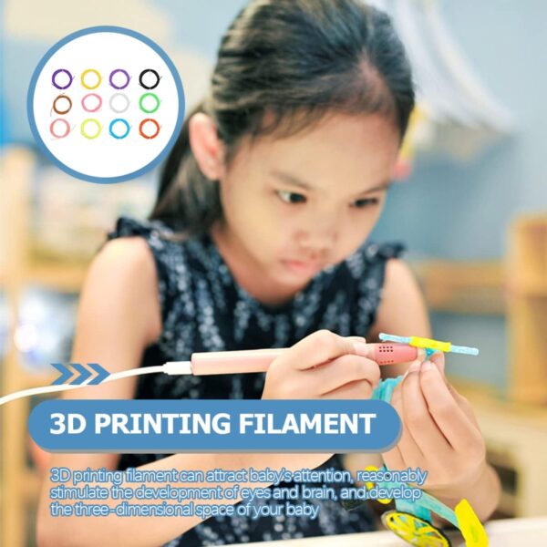 ABOOFAN 12pcs 3D Pen Filament Supplies Pcl Low Temperature Filament for 3D Printing Pen Random Colors Safe Printing Accessories - Image 4