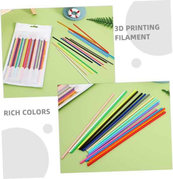 PartyKindom 3D Printing Pen Filament 110pcs 22 Pcl Filament Set White Ink Detailed Designs - Image 3