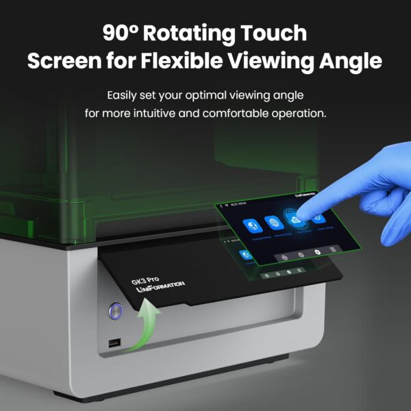 GK3 (T) Resin 3D Printer 16K 9.6-Inch NONO LCD with COB Light Source with Intelligent Heating System & Intelligent Resin Feeding System App Control 211 x 118 x H240mm Build Volume - Image 9