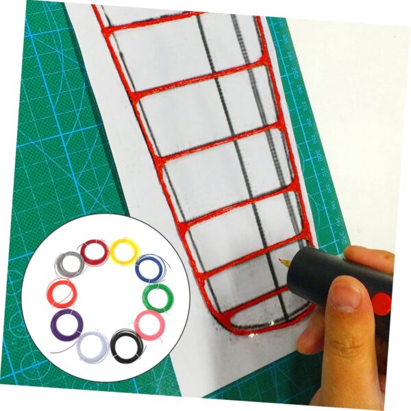 PartyKindom 3D Printing Pen Filament Refills 10pcs Filament for 3D Pens Bright Design Practical and Sturdy Printing - Image 3