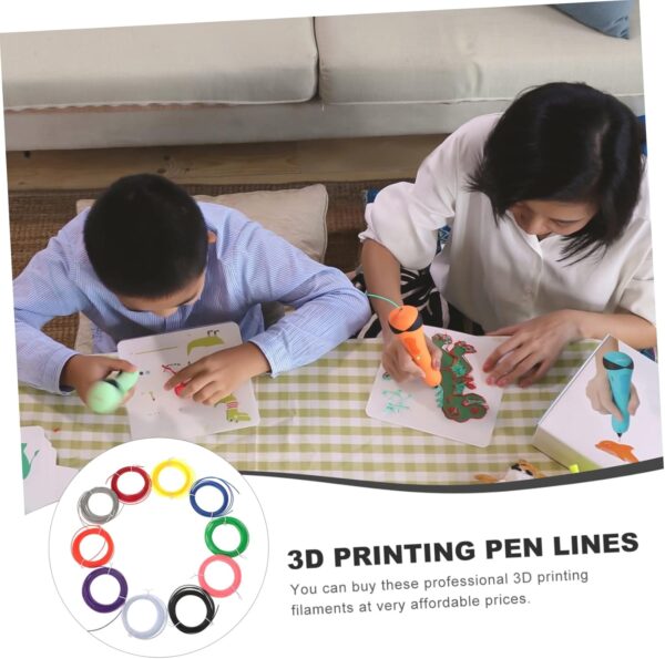 PartyKindom 3D Printing Pen Filament Refills 10pcs Filament for 3D Pens Bright Design Practical and Sturdy Printing - Image 6