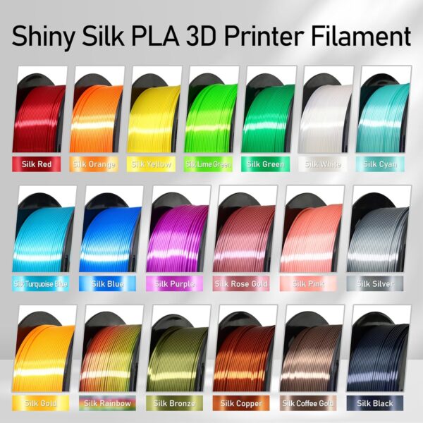 Silk Coffee PLA Satin Shiny 3D Printer Filament, 1.75mm Diameter 1kg Spool 2.2lbs for FDM 3D Printers - Image 5