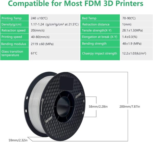 Kingroon PETG 3D Printer Filament, 10 Rolls, Dimensional Accuracy +/- 0.03 mm, 10kg Spool(22lbs), 1.75 mm，Black White Grey Red Blue Green Purple Skin Silver Yellow - Image 5