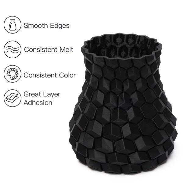INLAND PLA Filament 1.75mm - Black PLA 3D Printer Filament, Dimensional Accuracy +/- 0.03mm - 1kg Cardboard Spool (2.2 lbs) – FDM 3D Printing - Image 3