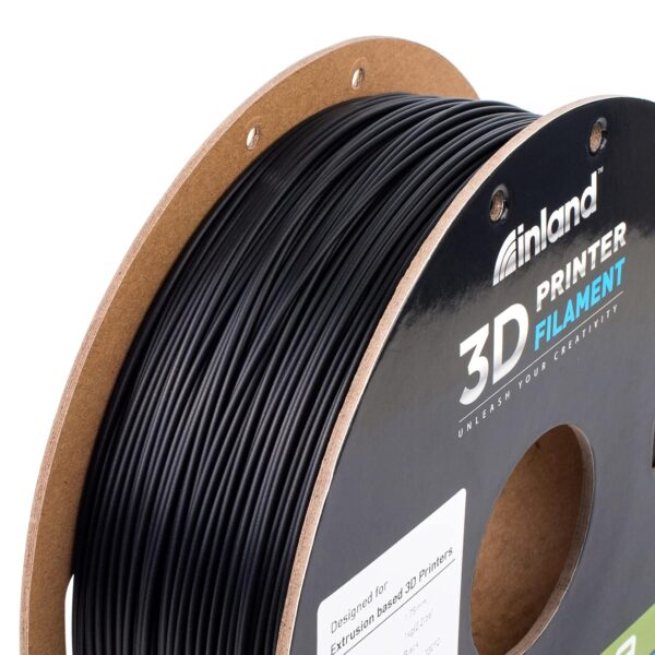 INLAND PLA Filament 1.75mm - Black PLA 3D Printer Filament, Dimensional Accuracy +/- 0.03mm - 1kg Cardboard Spool (2.2 lbs) – FDM 3D Printing - Image 6
