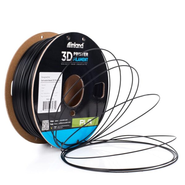 INLAND PLA Filament 1.75mm - Black PLA 3D Printer Filament, Dimensional Accuracy +/- 0.03mm - 1kg Cardboard Spool (2.2 lbs) – FDM 3D Printing - Image 10