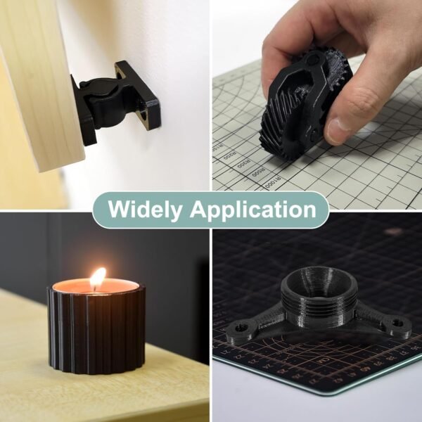 3D Printer Filament Nylon Filament PA6 2.2 lbs 1kg Nylon Clear Spool Net Weight 3D Printing Filament High Strength Durability Heat Resistance Easy Print Black PA 1.75mm - Image 6