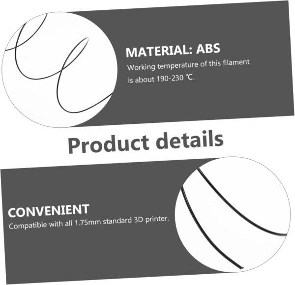 PRETYZOOM Pen Filament Refills Abs Filament Roll Black Compatible with All Printers Accuracy for Creative Projects - Image 7