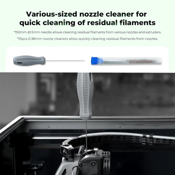 Creality 3D Printer Tool Kit, 74Pcs 3D Printing Tool Wrap Kit Assembly/Removal/Filament Cutting Set 3D Printer Accessories for All FDM Printers Cleaning Finishing Printing - Image 7