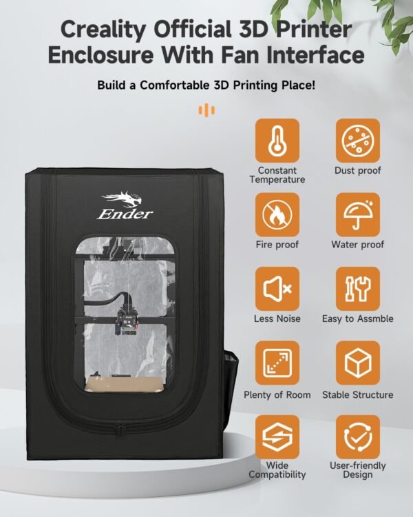 Creality Official 3D Printer Enclosure with Fan Interface Fireproof Dustproof Constant Temperature Dust Cover 480 * 600 * 720mm for Ender 3 V3 SE/KE/Ender 3/Ender 3 Pro/Ender 3V2/Ender 3S1/Neo - Image 4