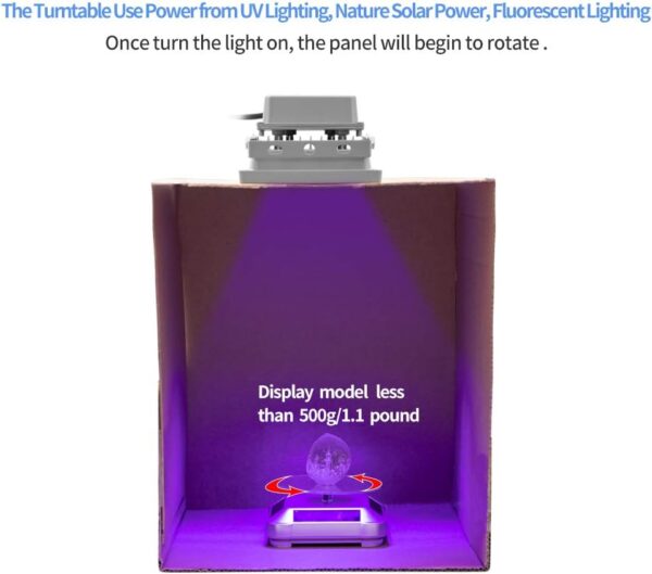 3D Printer UV Resin Curing Light with Solar Turntable 360°Rotating Stand for SLA DLP LCD 3D Printer Solidify Photosensitive Resin 405nm UV Resin Affect, DIY Curing Enclosure - Image 4