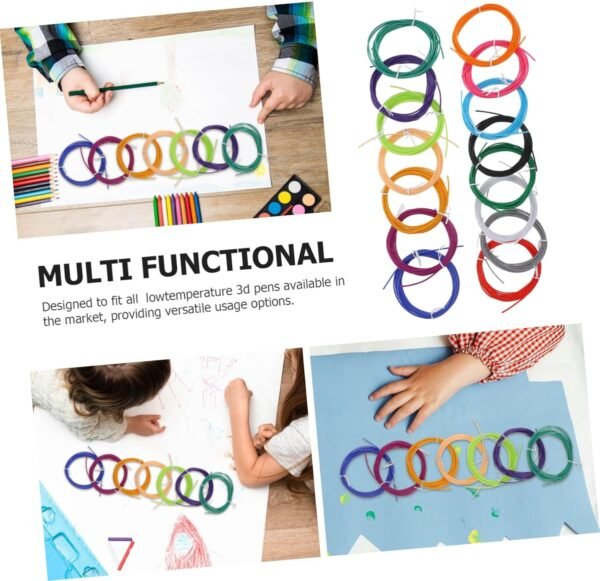 KICHOUSE 3D Pen Filament 15 Rolls of Flexible Pcl Material 3D Printer Accessories Multicolored for Boys and Girls and Professionals - Image 3