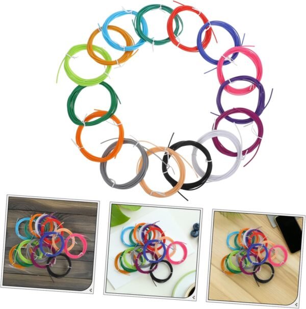 KICHOUSE 3D Pen Filament 15 Rolls of Flexible Pcl Material 3D Printer Accessories Multicolored for Boys and Girls and Professionals - Image 7