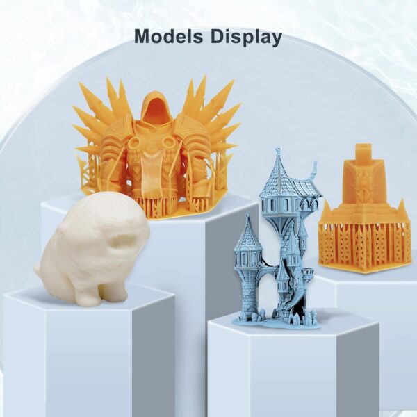 YOUSU Water-Washable Low Odor LCD 3D Printer Resin UV-Curing 405nm 3D Resin Suitable for Mono Screen and RGB Screen High Resolution 3D Printing Liquid Snow White Color 1000g - Image 4