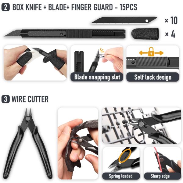 3D Printer Tools Kit Essential, 3D Printing Tools Kit, 3D Printer Accessories, Deburring Tool, Wire Cutter, Drill, Scraper for Remove, Smoothing, Finishing, Deburring, Craving, Drilling - Image 3
