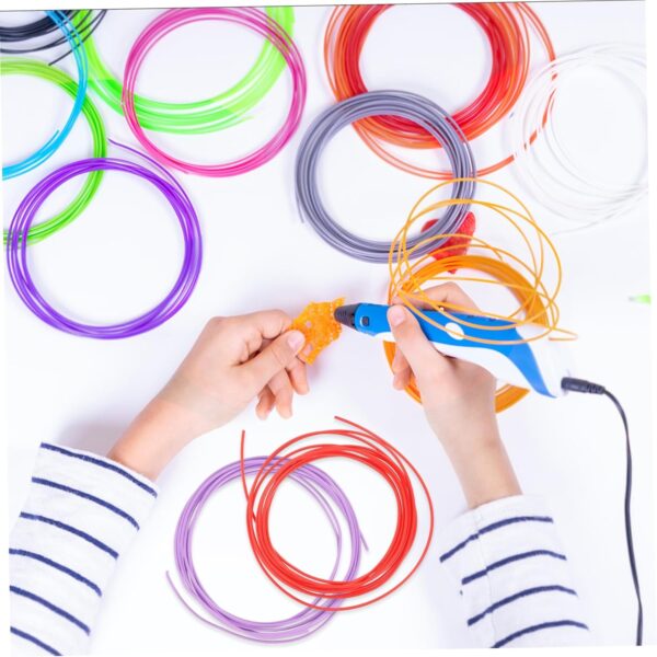 Cabilock 3D Printing Pen Filament Refills 3 Rolls 1.75mm 3D Pen Consumables Glossy Prints Easy to Store Share Random - Image 4