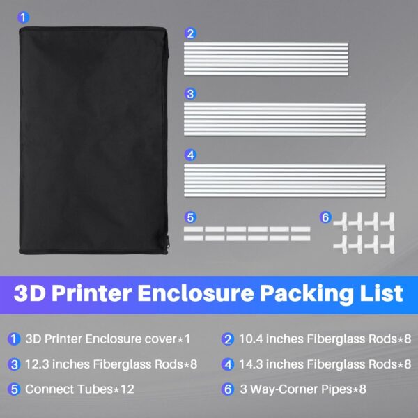 ELEGOO 3D Printer Enclosure, Fireproof and Dustproof 3D Printer Cover Constant Temperature Tent for Neptune 3 Pro/Neptune 4/Neptune 4 Pro/Ender 3/Ender 3 V2/Ender 3 S1/Kobra 2 - Image 8