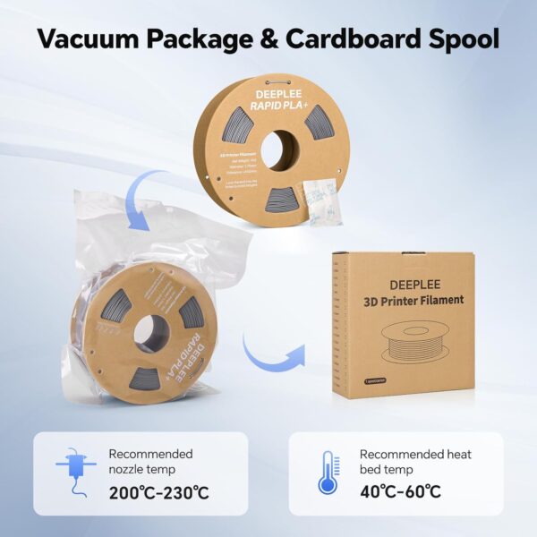 Rapid PLA Plus Filament 1.75mm, High Speed 3D Printer Filament Up to 600mm/s, PLA+ Filament Dimensional Accuracy +/- 0.02 mm Fits Most FDM 3D Printer, Cardboard Spool Yellow 1kg - Image 6