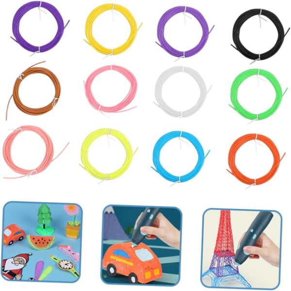 Printing 3D Pen Filament Refills 12 Pack Plastic Printing Filament for 3D Pen DIY and Creative Projects Random - Image 9