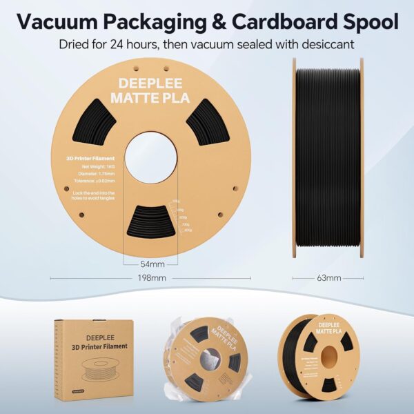 Matte PLA Filament 1.75mm, 3D Printer Filament Dimensional Accuracy +/- 0.02mm, No Clogging, Higher Toughness, Cardboard Spool 3D Filament, 2 Pack Ruby Red - Image 7