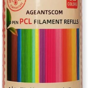 32 Colors 3D Pen Filament Refills (27 Solid +5 Fluorescent) for 3Doodler Start+ Pens, Low Temp Safe PCL 2.5mm Dia, 15cm per Color x5 Strands, 79 feet Total Refill Pack Only Fit 3Doodler Start+ 3D Pen