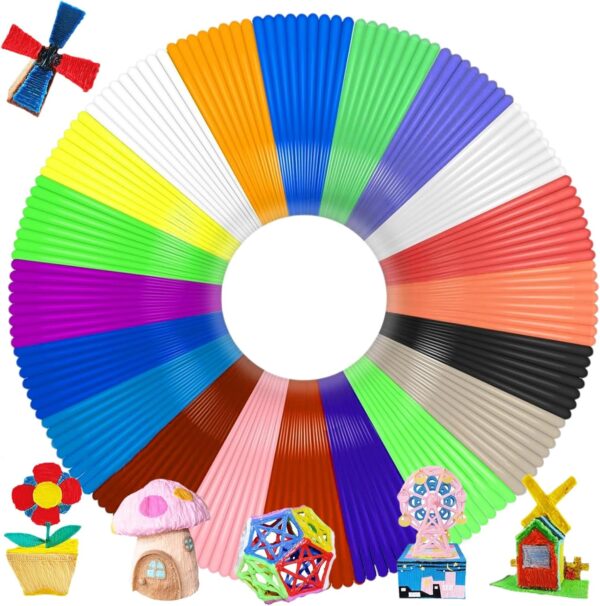 3D Pen Filament Refills, 30Colors 3D Pen 1.75mm PLA Filament, Each Color 32.8 Feet, Total 984 feet 3D Printing Pen Kids DIY Gift, Compatible with SCRIB3D MYNT3D 3D Pen, Not Suitable for 3Doodler