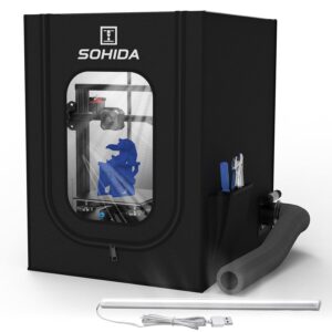 3D Printer Enclosure with Ventilation Kit & LED Strip, 25.59x21.65x29.53 Fireproof & Dustproof Constant Temperature Protective Cover for Ceality Ender 3/Ender 3Pro/Ender