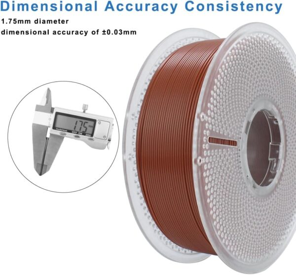 3D Printer Filament 1.75mm, Neatly & Strong 1.75mm Filament for 3D Printing, Accuracy +/- 0.02mm 1KG Spool(2.2lbs), ABS Brown 1KG - Image 2