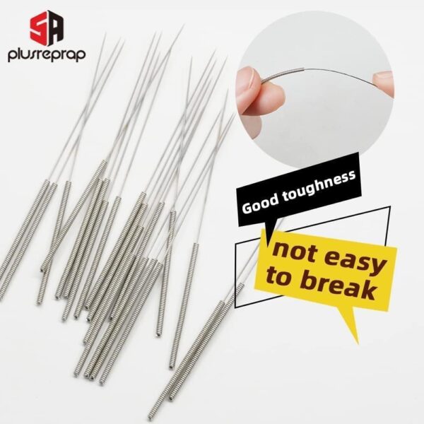 3D Printer Nozzle Cleaning Kit: 20-Pack 0.4mm Stainless Steel Nozzle Cleaner, 3D Printer Cleaning Needles for Creality Ender 3/K1/MK8/V6, No Clogger, Sturdy and Durable, Ease of Use, by 5APLUSREPRAP - Image 2