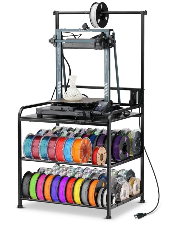 3D Printer Rack Filaments Storage - Rolling 3d Printing Stand Filament Organizer, Spools Holder Racks Cart with Wheels, Heavy Duty Shelf Hold Spool PLA, ABS, PETG for Garage Office Workshop