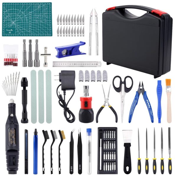 3D Printing Tools with Storage Box for 3D Printer Modeler Basic Tools,3D Print Nozzle Cleaning Kit 3D Printer Tools for Bambu Lab Printer Remove/Trim and Finish 3D Print (124Pcs)