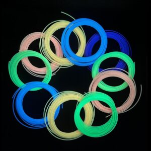 6 Colors 1.75mm Luminous PLA 3D Pen Filament Refill, Each Color 10M, Total 60m, Glow in The Dark, Widely Support for All 1.75mm 3D Printer/3D Pen on Market