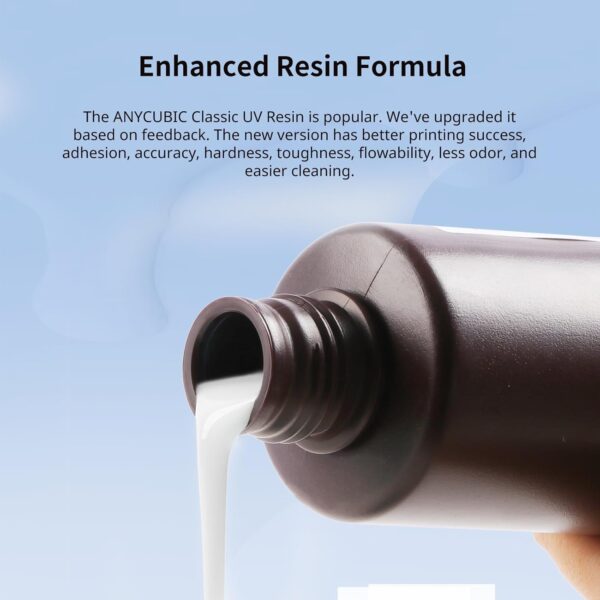 ANYCUBIC Standard 3D Printer Resin Plus, 405nm SLA Fast UV-Curing Resin, High Precision & Rapid Photopolymer for 8K/14K/16K Capable LCD/DLP/SLA 3D Printing (Gray, 1000g) - Image 2