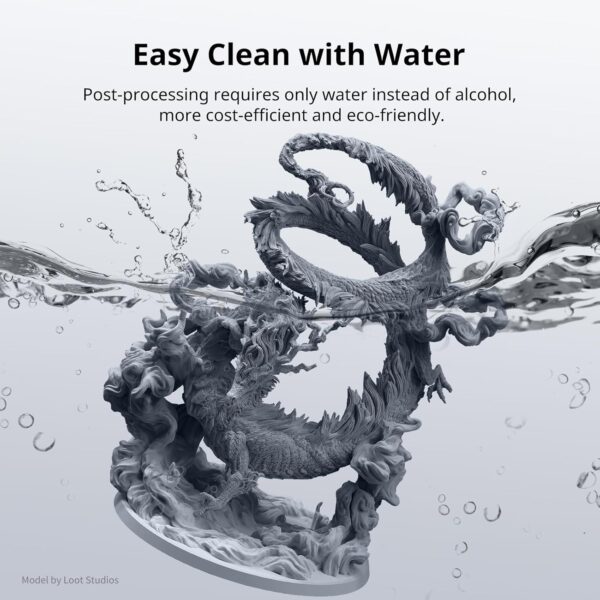 ANYCUBIC Upgraded Water Washable 3D Printer Resin 2.0, 405nm High Precision 3D Resin, Low Shrinkage Photopolymer Resin for 4K/8K/12K Capable LCD DLP Resin 3D Printer Printing (Grey, 1000g) - Image 2