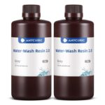 ANYCUBIC Water Washable 3D Printer Resin 2.0, 405nm High Precision 3D Resin, Low Shrinkage Photopolymer Resin for 4K/8K/12K Capable LCD DLP Resin 3D Printer (Grey + Grey, 2000g)