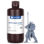 ANYCUBIC Water Washable Resin 2.0, 3D Printer Resin with Low Viscosity and Fast Printing, 405nm High Precision UV-Curing 3D Resin, Photopolymer Resin for 8K Capable LCD DLP 3D Printing (Grey, 1kg)