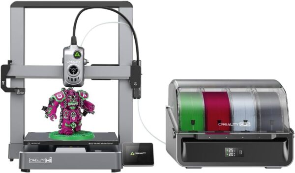 Creality Hi Combo 3D Printer, Multi Color 3D Printing with CFS, 500mm/s Print Speed 95% Pre-Assemble, XY Step-Servo Motor and Auto Leveling Build Volume ‌10.24×10.24×11.81 inch