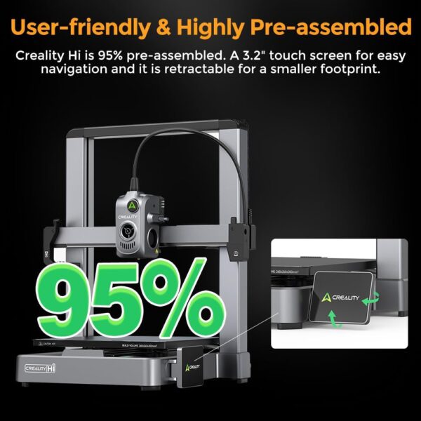 Creality Hi Combo 3D Printer, Multi Color 3D Printing with CFS, 500mm/s Print Speed 95% Pre-Assemble, XY Step-Servo Motor and Auto Leveling Build Volume ‌10.24×10.24×11.81 inch - Image 2
