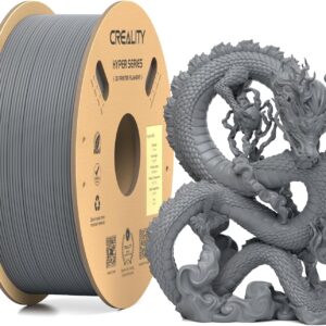 Creality Hyper ABS Filament 1.75mm, High Speed ABS 30-350mm/s 3D Printer Filament ABS, High Impact Resistance, Dimensional Accuracy +/-0.02mm, 1KG(2.2lbs) Spool Grey, Fit Most FDM 3D Printers