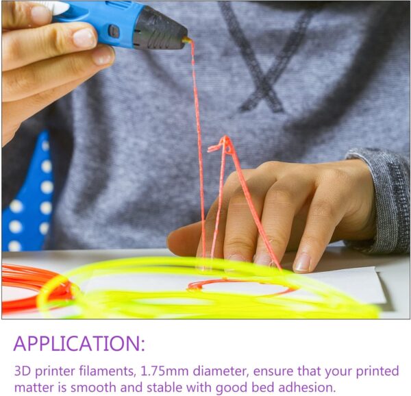 DMiotech 1 Pack 16Ft 3D Pen Filament Refills 1.75mm ABS 3D Printing Filament Refills Yellow, for 3D Printers 3D Pen - Image 2